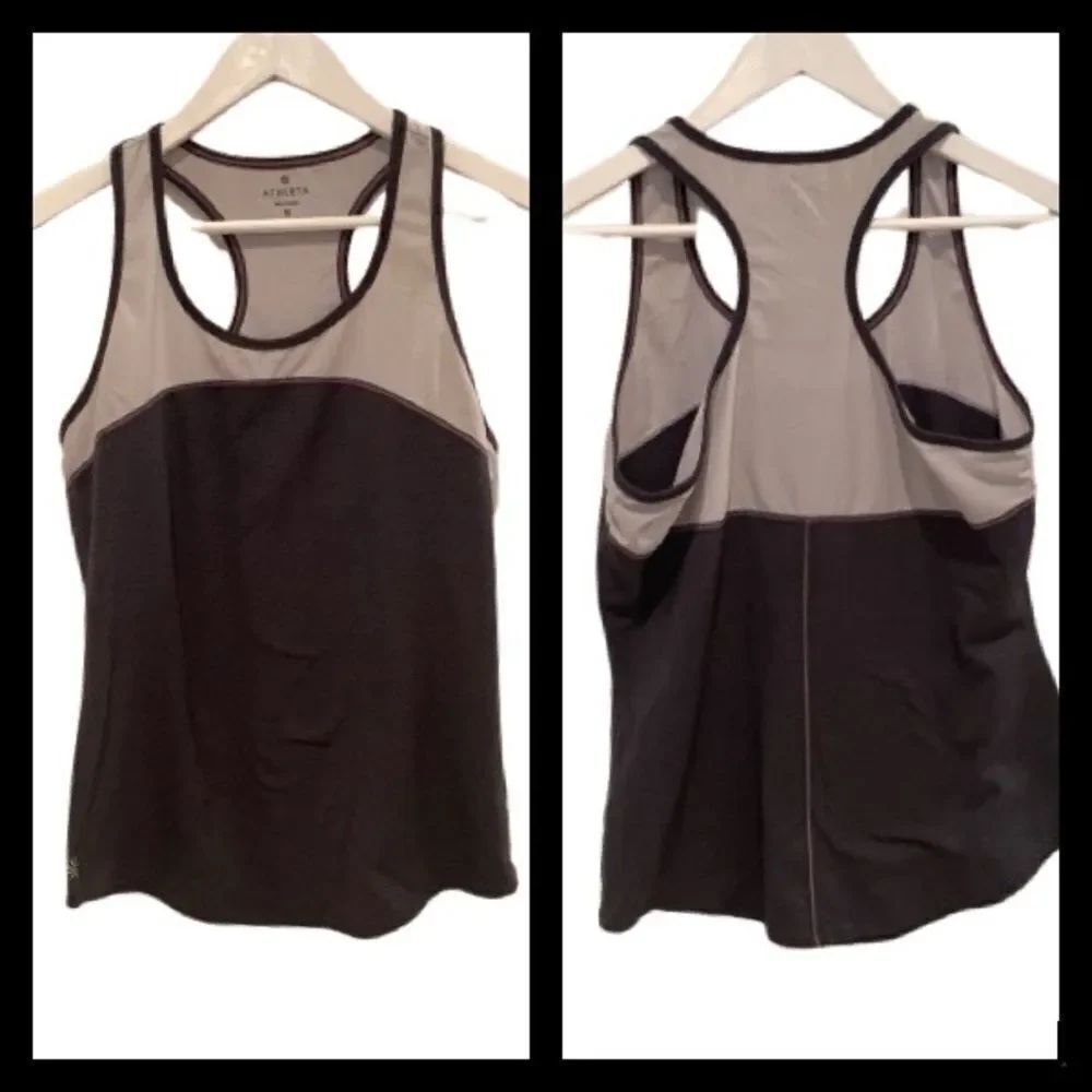 Athleta Size: Medium Guru Gita Colorblock Racerback Tank, Grey– for Yoga & Gym